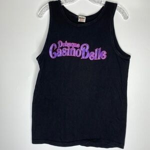 Vintage Dubuque Casino Belle Murina Black Tank Top XL USA